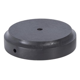 B&P Lamp® Modern Style Round Wooden Lamp Base with Tapered Edge, 5 1/2 Inch Top by 6 1/4 Inch Bottom by 1 3/8 Inch Height, Waxed Black Finish