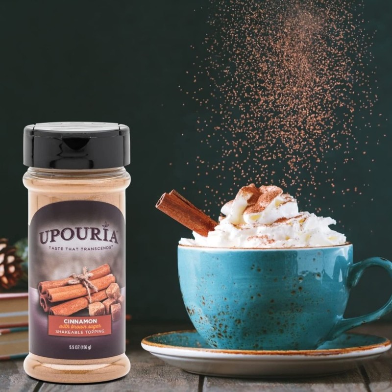Upouria Cinnamon with Brown Sugar Shakeable Topping, 5.5 Ounce Bottle