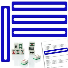 CYUXING 4 Piece Mahjong Line Finder Mahjong Map Line Guide Bright Acrylic Reader Ruler Marker Strips Tracker Accessories Gifts for American Beginners Blue