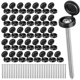 36 Set 3 Inch Shutter Screws and Caps Black Shutter Screws with Caps Shutter Fasteners for Windows Outside Shutter Caps for Shutter Railings Furniture