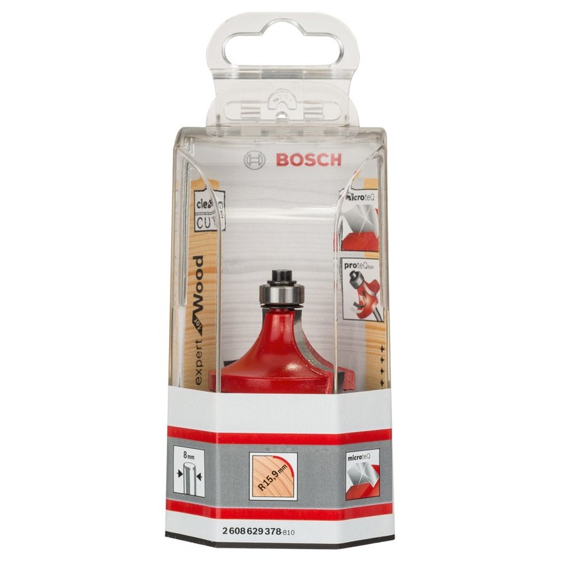 Bosch 2608629378 "Expert" Rounding Router Bit, 0 V, Silver, 8x44,44x22,2/15,9