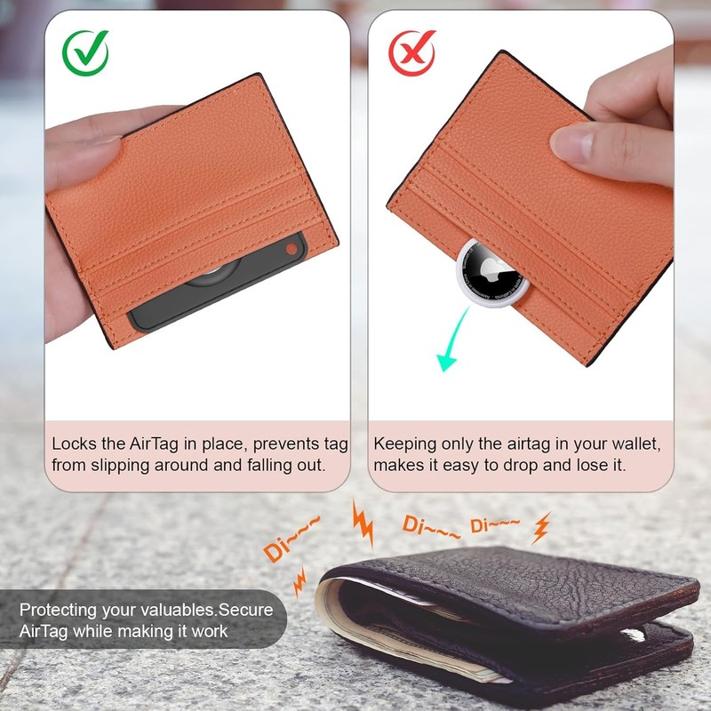 PAIFIEVD Airtag Case Wallet Air Tag Keychain TPU Ultra Thin