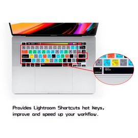 HRH Lightroom Shortcuts Hotkey Silicone Keyboard Cover Protector for MacBook Pro 13 inch 2020 (Model A2289 / A2251 / A2338 M1 Chip) and for Pro 16" 2019 (Model A2141)