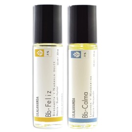 LilaLavanda Bb*BuenHumor - Aromaterapia segura para bebés. Soporte para momentos de estrés y para propiciar ratos felices. Con aceites esenciales 100% puros y seguros. Kit de 2 productos.
