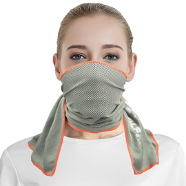 Cooling Towels for Neck and Face 2 Pack (Gray/Neon Orange, L) Cooling Rags Sports Cool Towels Chilly Pad Wet Towel Cold Towel Cooling Neck Towel Cloth Stay Cool Neck Towel to Keep You Cool Down