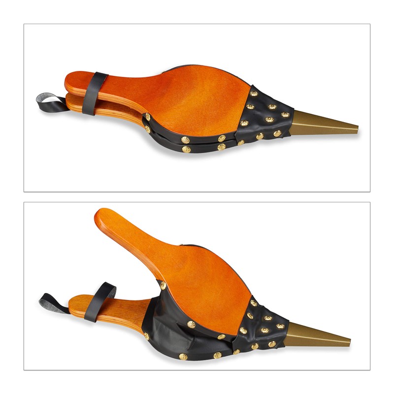 Relaxdays Blower Bellows Grill & Fireplace Rustic Hand Bellows Gold