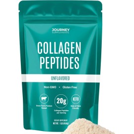 Journey Supplements Collagen Peptides Powder, Unflavored, 1 lb – Supports Hair, Skin, Nail, Bone...