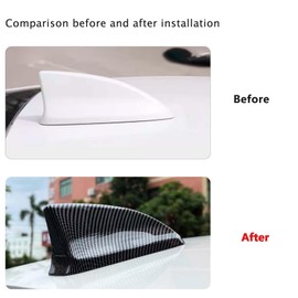 for 11th Gen Civic Accessories Car Shark Fin Topper Antenna Cover Trim Exterior Decoration Sticker Compatible with Honda Civic 2022 2023 2024 2025 (Carbon Fiber Pattern)