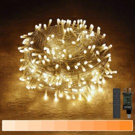 Gresonic Fairy Lights Plug in, 300LED 30m Warm White 2000-3800K 9 Modes Dimmable Timer Remote Control String Light Mains Powered Outdoor Indoor IP44 Waterproof for Bedroom, Garden, Party, Wedding