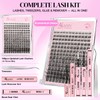 Lash Clusters Kit, DIY Cluster Eyelash Extensions 10‑18mm, 168pcs Fluffy