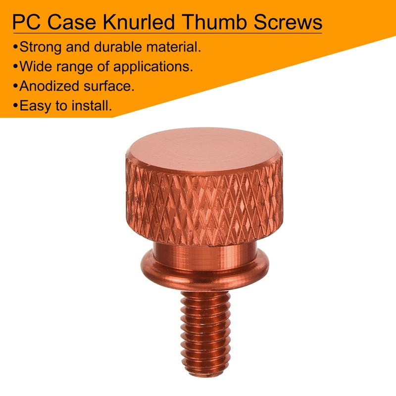 sourcing map 12pcs M4x8mm Knurled Thumb Screw Computer Case Threaded