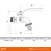 Calido Tap, 1/2 Inch Ball Valve with Garden Hose Coupling,