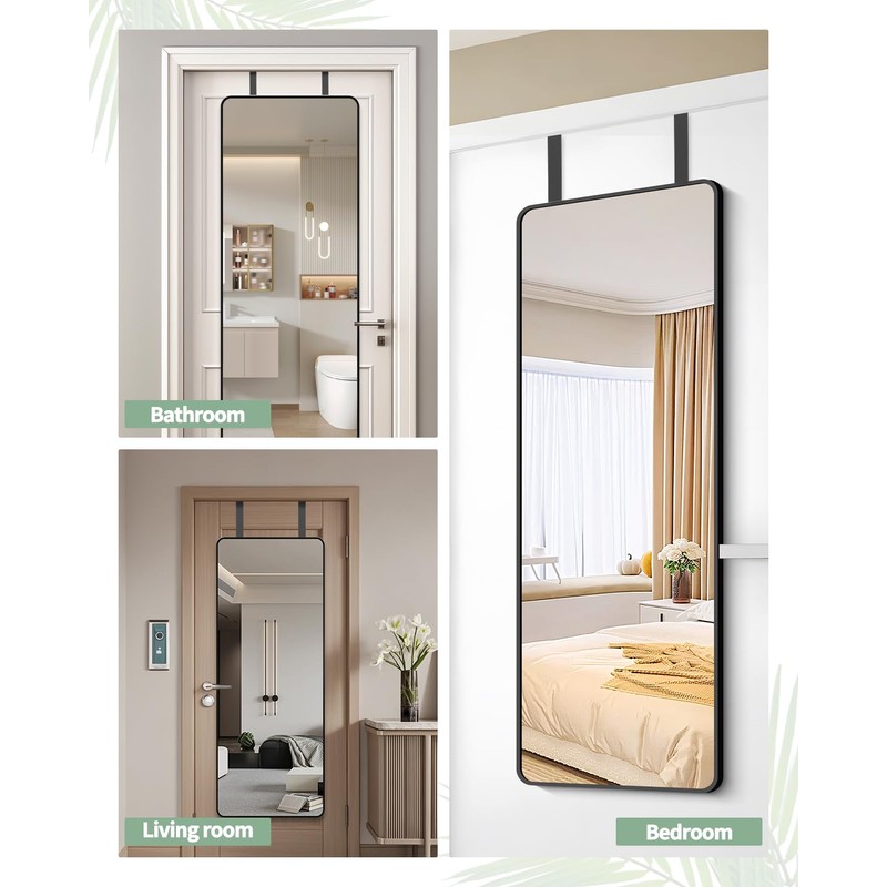 OXDFK 4 PCS Over The Door Mirror Hanger, Adjustable Door