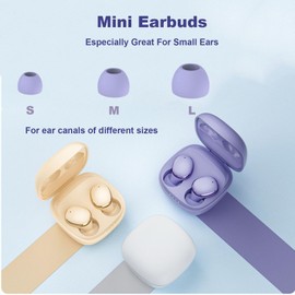 Xmenha Wireless Small Earbuds for Small Ear Canals Smallest Blue Tooth Ear Buds Bluetooth Micro Small Mini Ear Buds for Small Ears Tiny Bluetooth Purple Earbuds Earphones in Ear Headphones