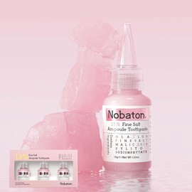 Nobaton.Whitening Toothpaste(Repel Plaque 250% Better|Gum Health) with Olaflur, Fruit Acid to Remove Deep Stains, 1.5% Sea Salt for Sensitive Teeth, Help Soothe Inflammation, 3 Bottles(1.23 oz Each)