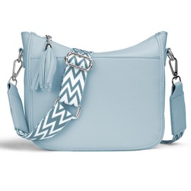 URAQT Women's Shoulder Bag, Small Handbag, Crossbody Bag, Two Straps Adjustable, Removable, Suitable for Travel, Shopping, Blue, 20.5 x 23.5 x 8 cm