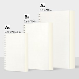 FLEEKOOL Spiral Bullet Dotted Journal 280 Pages, 7.6" X 10" Thick Spiral Dotted Notebook, 100GSM Dotted Paper, B5 Spiral Dotted Journal for Women Men, School, Office, Transparent-B5 Dotted