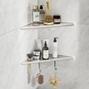 AJOBEND Corner Shower Shelves with Razor Slot & 2 Hooks,