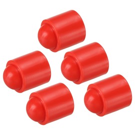 PATIKIL Pool Cue Protective Cover, 5Pcs Rubber Pool Cues End Protectors Billiard Cue Bottom Cover Snooker Rod Protection Pad for Billiards, Red