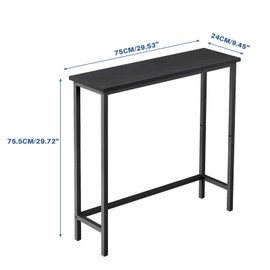 HollyHOME Narrow Hallway Table, 29.5" Small Console Table, Slim Entryway Table, Sofa Table, for Hallway, Bedroom, Living Room, Foyer, Black