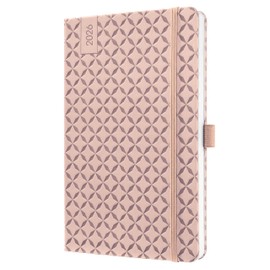 SIGEL Jolie J6131 Weekly Planner 2026 A5 Rose, Hard Cover, Elastic Band, Pen Loop, Slip Pocket, 174 Pages, Vegan, Book Calendar, Diary Calendar Book