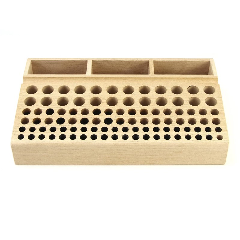 QWORK Leather Working Tool Holder, 98 Holes Wooden Leathercraft Tool