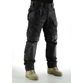 ZAPT Tactical Pants Molle Ripstop Combat Trousers Hunting Army Camo Multicam Black Pants for Men (Multicam Black, XL)