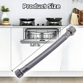 Braided Stainless Steel Dishwasher Water Supply Line Hose Adapter Compatible with Bosch Thermador Gaggenau Dishwashers Replaces 00657349 657349 2693524 AP5618160 PS8731706 EAP8731706 PD00058486