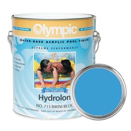 Olympic Pool Paint - Hydrolon - Bikini Blue - 1 Gallon - Water-based acrylic emulsion swimming pool coating - low sheen, satin finish for plaster or concrete pools.