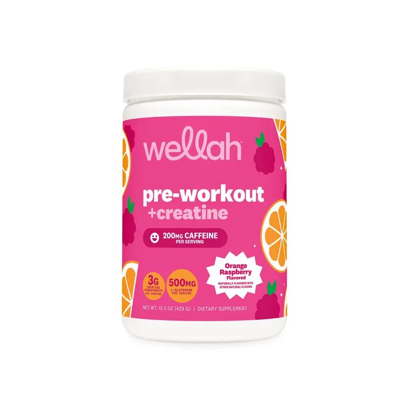 Wellah Pre-Workout with Creatine – 200mg Natural Caffeine, 3g Creatine