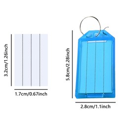 Pack of 40 Key Labels, Tags with Labels, Key Fob Labels with Plastic Tags for Luggage, Pet ID, Name, Office, Key Label