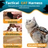 Tactical Cat Harness Khaki for Walking Esacpe Proof,Adjustable Soft Mesh