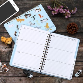 Planner 2022-2023 - Academic Weekly & Monthly Planner 2022-2023 with Tabs, July 2022 - June 2023, 6.5" x 8.5", Hardcover with Back Pocket + Thick Paper + Banded, Twin-Wire Binding - Cute Dogs