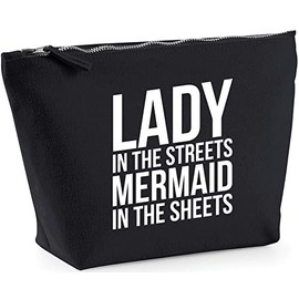 Hippowarehouse Lady In The Streets Mermaid In The Sheets printed make up cosmetic wash bag 18x19x9cm