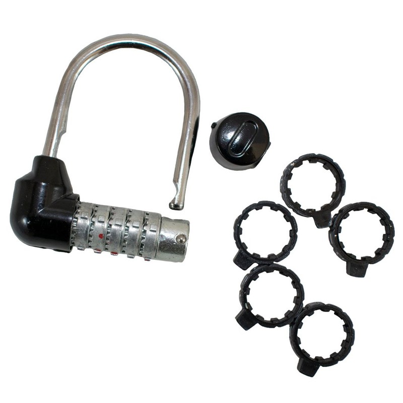 TRIXES 5 Letter Combination Padlock Black for Suitcases, Make-Up Pull