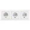 Milos 3-Way Socket Flush-Mounted White 3x Sockets with Increased Touch