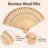 Ligynotu 6Pcs Vintage Bamboo Folding Fans Wedding Wooden Hollow Carved