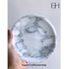 EXCHUES Natural Marble Tray, 6 inches Inside Raised Edges Round