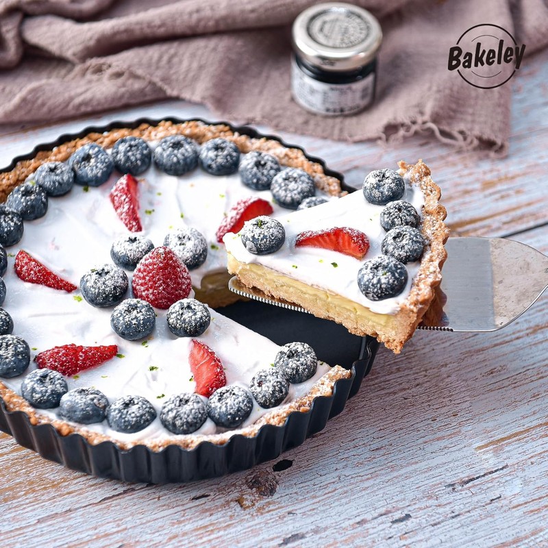 Bakeley 8" Non-Stick Round Tart Pan, Black