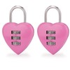 2 PCS Pink Love Heart Shape Combination Padlock for Girls