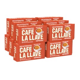 Cafe La Llave Decaf Dark Roast Espresso Ground Cuban Coffee, 8.8 oz (Pack of 12) - Rich and Bold - Premium Arabica Beans