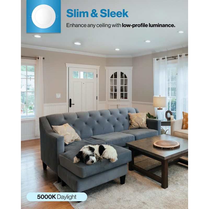 Sunco 6 Pack 4 Inch LED Recessed Lights, Slim Canless