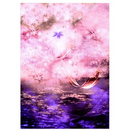 (Healing Art TSUKASA) Good Luck Goods, Feng Shui Items, Pleasant Sleep Goods, Healing Goods, CG Art (Healing Flowers, A4 Size)