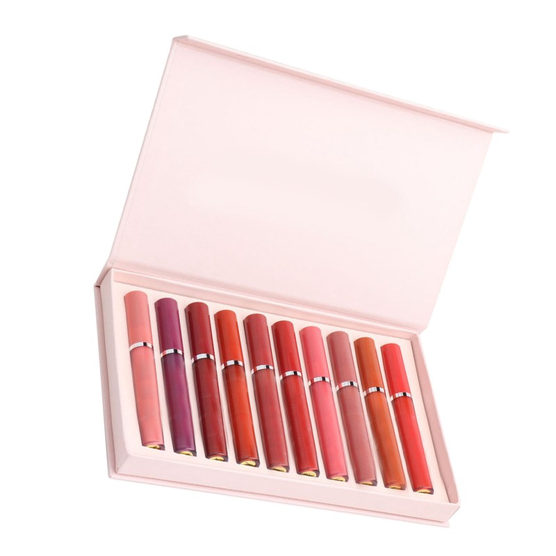 10PCS Matte Liquid Lipstick Makeup Set Waterproof Non Stick Cup