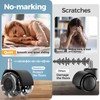 2 Inch Office Chair Wheels(Set of 5)-Heavy Duty Rubber Casters