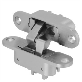 2Pcs 180 Degree Concealed Cross Door Hinges + Spanners Zinc Alloy Invisible Hinge，for Gate Door Cupboard Furniture Hardware Set Hinges