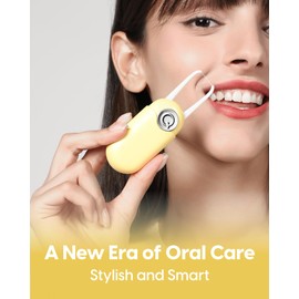 QicoBay C1S Reusable Flosser Set, Auto-Restringing Flosser with Replaceable Floss Capsule, Multi-Hygiene, Portable Travel Floss, Recyclable Zero Waste, Unflavored(Sand Yellow)