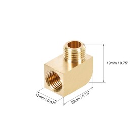 sourcing map Brass Pipe Fitting 90 Degree Barstock Street Elbow M10 MalexM10 Female Pipe 5pcs