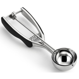 Spring Chef - Large Cookie Scoop for Baking, Multifunctional #20 Scoop with Trigger Release, Melon Baller Scoop, Stainless Steel 2.93 Tablespoon Scooper for Ice Cream, Cookie Dough Scoop, Black