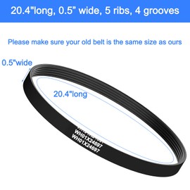 WH01X24697 Washer Drive Belt Compatible With GE and Hotpoint Top Loading Washing Machines, Replacement Parts AP6037512, 4585709, PS11767488, WH01X24697